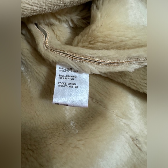 Calvin Klein Tan Faux Shearling Faux Suede Coat Jacket Size S - Picture 7 of 12